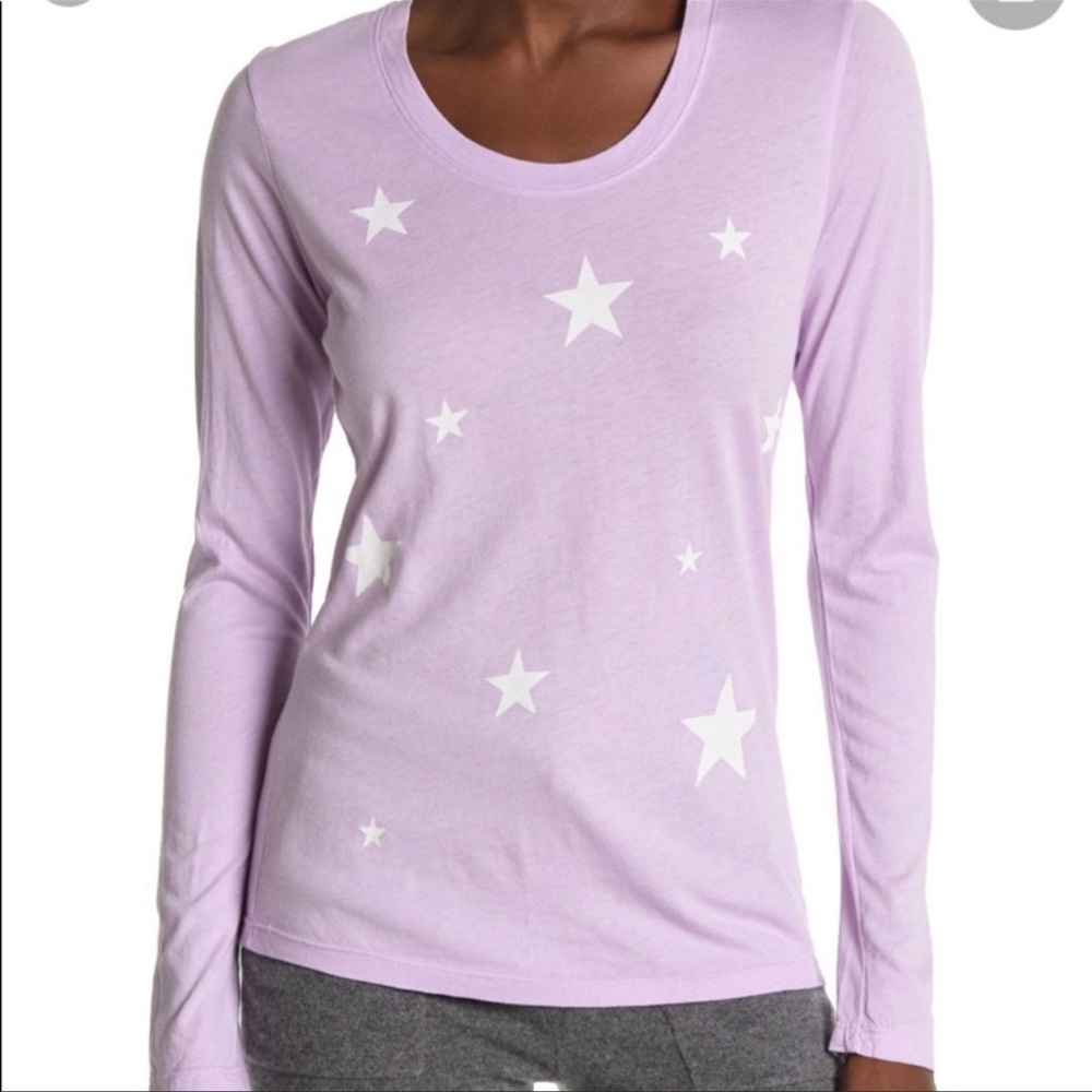 Sundry lilac crewneck long sleeve top star print size 2 M new without tags